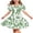Army Green, variant on Casual Floral Dresses Girls Kids Puff Sleeve Cross Back Summer Dress Round Neck Trendy Aline Swing Outfits Blue, 8 Years