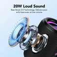thumbnail image 6 of Portable Bluetooth Speaker IPX7 Waterproof Wireless Speaker with 20W Powerful Speaker 24Hrs Playtime Colorful Flashing Lights TWS Wireless Pairing for Outdoor/Party/Beach/Travel/Gifts, 6 of 7
