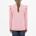 thumbnail image 7 of TFEOQRY Tween Girls' Solid Color Blouses Shirts Long Sleeve Shirts Cute Crewnecks Tops Dressy Casual Blouses Clothes Round Neck Shirts, 7 of 7