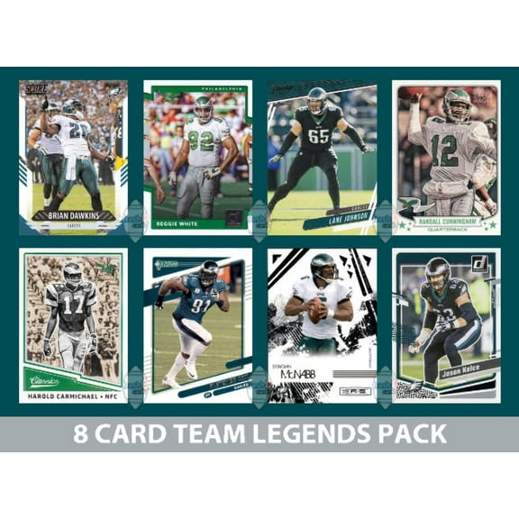 Philadelphia Eagles 8 Card Legends Pack Donruss Topps Panini Kelce Cunningham