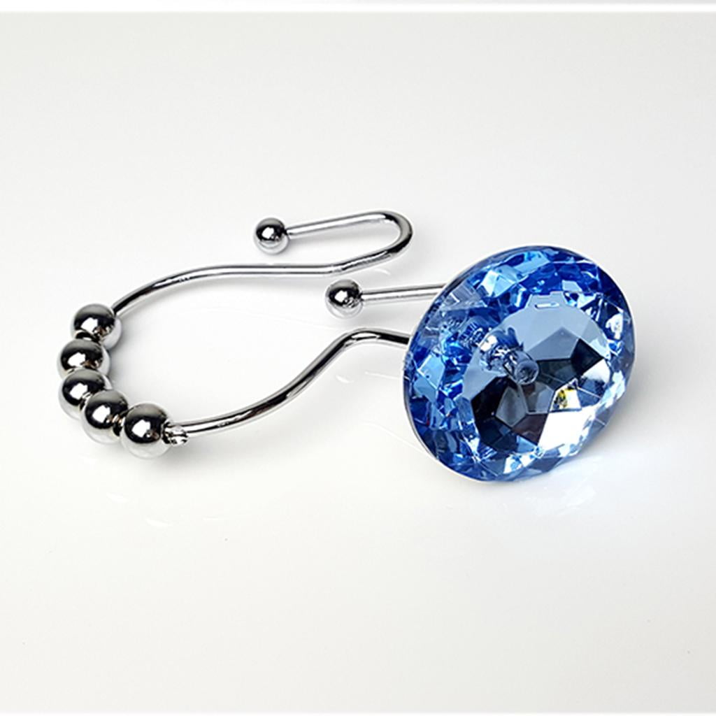 Ganchos Para Cortina De Ducha, Anillos De Acero Inoxidable, Ganchos De Ducha De Acrílico Morado Claro Ganchos Para Cortina De Ducha, Anillos De Acero Inoxidable, Ganchos De Ducha De Acrílico Morado Claro