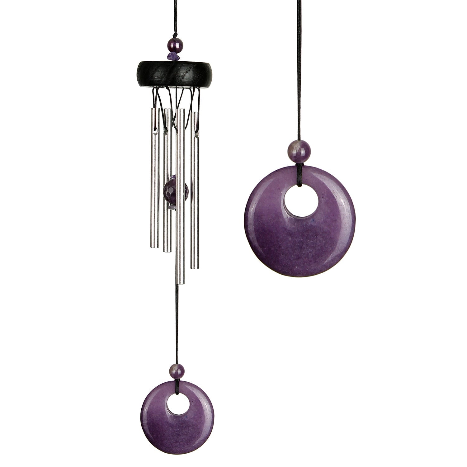 Woodstock Windchimes Precious Stones Chimes Amethyst, Wind Chimes For Outside, Wind Chimes For Garden, Patio, and Outdoor Décor, 12"L