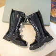 thumbnail image 5 of Staki Toddler Black Boots Girls Kids Boots Embroidered Boots Girls Mid Calf Riding Shoes Little Kid/Big Kid(Black,13 Little Kid), 5 of 9