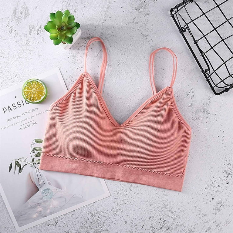 Mrat Clearance Front Clasp Bras for Women Clearance Women's Ruched Sports  Bras Padded Workout Tops Medium Support Crop Tops Bra Extenders L_24 Pink  Free Size 