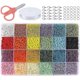 thumbnail image 1 of 2MM 20000Pcs Cuentas de semilla de vidrio, Kit de cuentas pequeñas de 24 colores, cuentas de pulsera para fabricación de joyas Botao, 1 of 5
