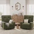 thumbnail image 5 of Recliner Chair, 360° Swivel Rocking Glider Chair for Adults with Adjustable Backrest & Footrest, Cozy Corduroy Upholstered Armchair for Living Rooms, Bedrooms, Apartments, Green, 5 of 7