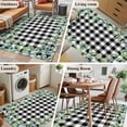 thumbnail image 5 of 3'x5' Rug for Living Room Bedroom, Sage Green Eucalyptus Washable Area Rugs Non-Slip Carpet Mats, Spring Leaves Black White Plaid Indoor Low Pile Area Rug Runner for Kitchen, Mudroom, 5 of 8