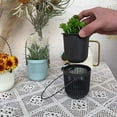 thumbnail image 3 of Paquete de 3 macetas suculentas de dos piezas de 3,5 pulgadas con drenaje, mango extraíble flexible, macetas de flores, macetas pequeñas para mini plantas, macetas colgantes en la pared o ventana Ormromra HMHZ583, 3 of 5