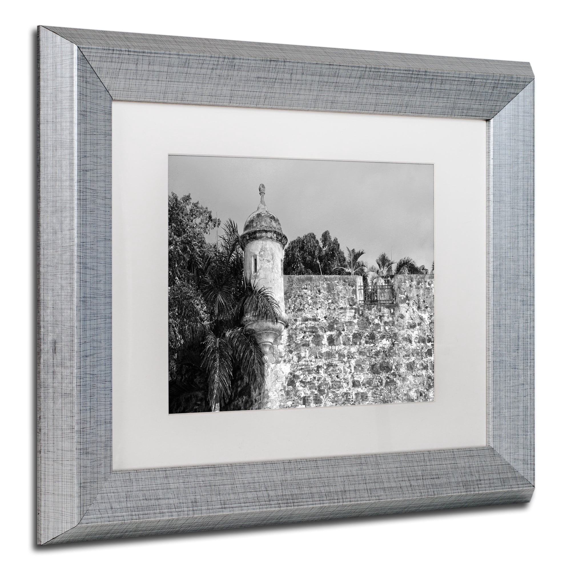 Trademark Fine Art "Castillo de San Felipe del Morro 3" Canvas Art by CATeyes, White Matte, Silver Frame
