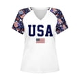 thumbnail image 4 of WAYUTE Womens 250th Anniversary USA Shirt National Flag Colors Graphic Raglan Sleeve Tee Shirt Casual Comfort Crewneck 4th of July T Shirt, 4 of 4