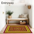 thumbnail image 3 of ODIKA 6'x9' Machine Washable Non-Slip Area Rug, Mystical Labyrinth Journey Captivating Artisan High Traffic Rug with Pad, Yellow, 660561, 3 of 8