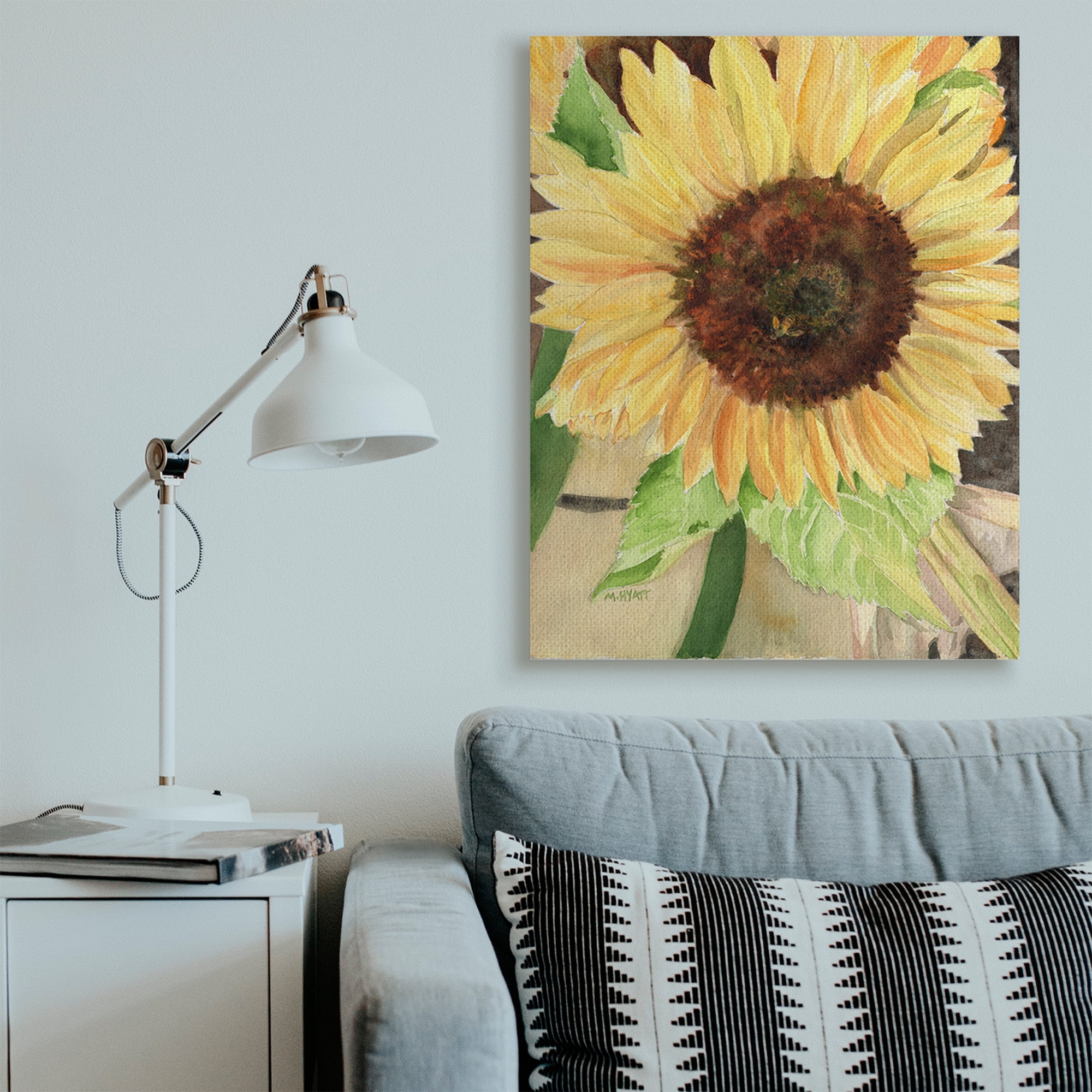 Stupell Industries Summer Sunflower with Yellow Honey Bee Detail Canvas Wall Art, 36 x 48, Design by Melissa Hyatt LLC
