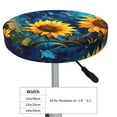Cauagu Vintage Starry Sky Sunflower Print Round Stool Covers,Seat
