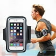 thumbnail image 4 of Reflective Adjustable Black Armband Case with Key Holder Fits Arms up to 14 inches big. Compatible with Samsung Galaxy A26, A36, A06, A35 with a thin cover on it., 4 of 7