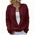thumbnail image 6 of TOMVIGX Women's Fall Floral Embossed Knit Cardigan - Loose Fit Long Sleeve Button Down Sweater Coat Soft Round Neck Casual Outerwear for Autumn Winter Layering, 6 of 8