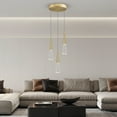 thumbnail image 3 of JoollySun Modern Crystal Pendant Light: Gold 3 Cluster Hanging Light Fixtures for Kitchen Island Bathroom, 3 of 8
