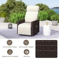 thumbnail image 5 of kinbor Outdoor Recliner Chair - High Back Patio 360° Swivel Chair with Flip Side Table, Removable Cushion & Footrest (White), 5 of 9