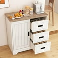 thumbnail image 2 of Costway Farmhouse Sideboard Buffet Cabinet with Sliding Doors 3 Drawers Adjustable Shelf, 2 of 10