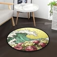 thumbnail image 5 of Japanese Style Wave Memory Foam Bath Mat 36" Absorbent Rug with Non Slip Base and 4 Bonus Pads, 5 of 6