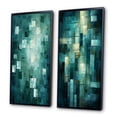 thumbnail image 3 of Designart "Echoes of Dreams Retro Abstract in Turquoise III" Abstract Painting Framed Wall Art Set Of 2 - Modern Gold Gallery Wall Frame Set For Home Decor, 3 of 6