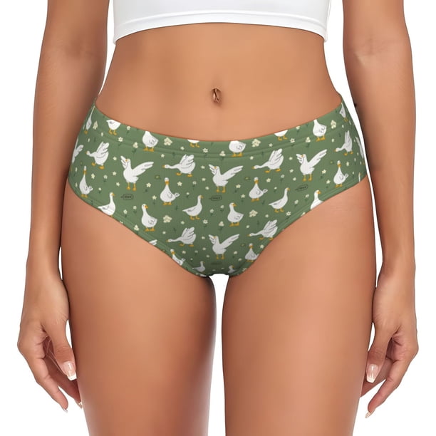 Fotbe Cute goose Calzones Estampados para Mujer – Ropa Interior de Algodón, Cómoda, Suave y Elástica-Large