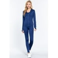 thumbnail image 2 of Saronite Basic Long Sleeve Seamless Hoodied Track Jacket,Cobalt Navy (Women's), 2 of 5