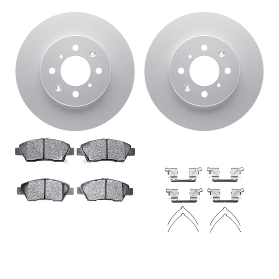 Dynamic Friction Company Front Geospec Brake Rotors with 5000 Advanced Brake Pads includes Hardware 4512-59107