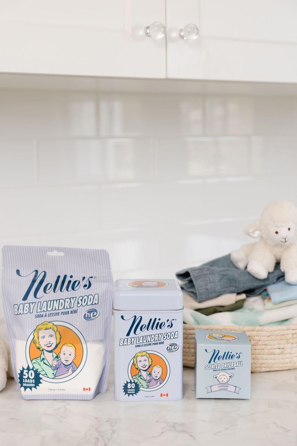 Lessive Nellie's Baby Soda, 50 lavages, 726 g, sans parfum