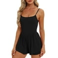 thumbnail image 4 of cfhntfmh Romper for Women Casual Sleeveless Spaghetti Strap Outfits Summer Baggy Double Lined Slim Short Jumpsuit, 4 of 7