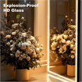 thumbnail image 2 of Mirstory 63.2"x 20.1" Arched LED Full Length Mirror Floor Mirror with Stand Free Standing, White, 2 of 6