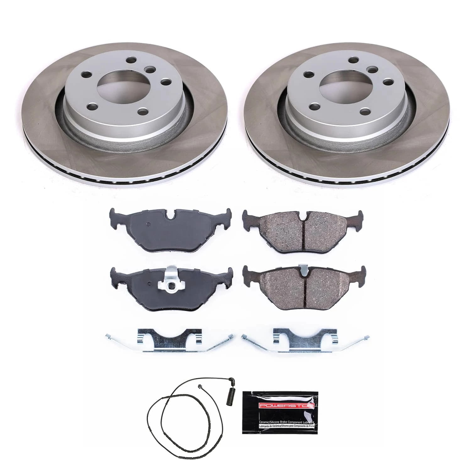 PowerStop Rear Semi-Coated Rotor and Low-Dust Ceramic Brake Pad Kit SC877