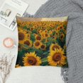 thumbnail image 2 of Sunflower Pillow Cover Decor Beautiful Sunflower Yellow Green Cotton Linen Square Cushion Cover Standard Pillowcase Home Decorative Sofa Armchair Bedroom Livingroom, 2 of 5