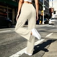 thumbnail image 7 of ClodeEU Women's High Waisted Stretch Straight Leg Cargo Pants with Pockets ,Casual Yoga Work Trouser Khaki,Women's Plus XL, 7 of 7