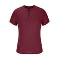 thumbnail image 3 of WAENQINLA Henley Shirts for Men Comfortable Crewneck Short Sleeve T-Shirt with 3 Button Raglan Sleeve Knit Textured Tees, 3 of 5
