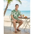 thumbnail image 5 of HAPPY BAY Men's Hawaiian Shirts Short Sleeve Button Down Shirt Men's Party Shirts Casual Vacation Summer Tropical Shirts for Men Funny 5XL Aloha Turtle, Green, 5 of 7