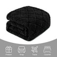 thumbnail image 6 of Whale Flotilla Fuzzy Fleece Throw Blanket for Couch, Bed, Soft Fluffy Jacquard Waffle Blankets for All Season, Lightweight and Warm, 50x60 Inch, Black, 6 of 9