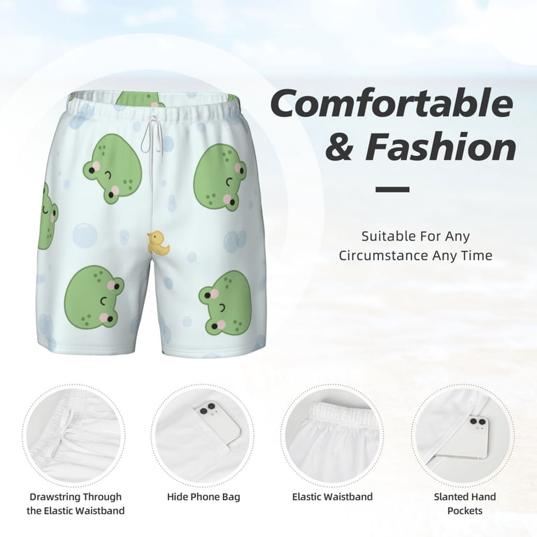 Xecao Kawaii Frogs for Men's Swimming Trunks Swim Trunks Quick Dry