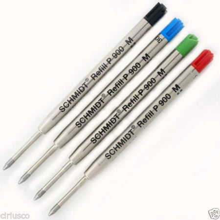 4 Value PACK Multi Color Parker Style Ballpoint Refills by Schmidt - Best (Best Parker Pen For Students)