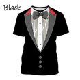 thumbnail image 5 of Ropa divertida para hombre, esmoquin con personalidad, traje de corbata retro, camisetas gráficas, traje falso de moda, camisetas casuales de manga corta para fiesta para hombre, 5 of 5