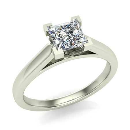 Princess Cut Diamond Engagement Ring 14K White Gold 1/3 ctw (I,I1) Popular (Best Quality Diamond Engagement Rings)