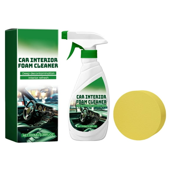 asddcavvf Car Interior Foam Cleaner Quick Dirt Removal for Leather Seats & Headliners Formula 100ml