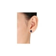 thumbnail image 3 of 5.90 Carat (Ctw) Lab-Created Blue Sapphire Oval Stud Earrings in Sterling Silver for Women, 3 of 5