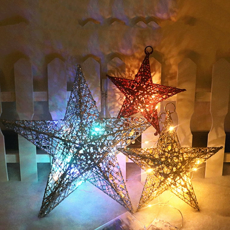 Ayyufe Christmas Glitter Stars Glitter Indeformable Vibrant Color Party  Hanging Christmas Glitter Stars for Home 