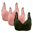 thumbnail image 2 of Bras for Women, 3PC Womans Large Size Solid Color Without Steel Ring Gathering Comfortable Bras Daily Bra, 2 of 3