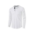 thumbnail image 2 of Henley Shirts for Men Slim Fit Long Sleeve Waffle Shirt Fashion Front Placket Crewneck Pullover Tops Tee, 2 of 4