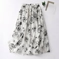 thumbnail image 2 of Women Loose Casual Cotton Skirt Ink Printed Mid-Length Half Skirt Long Linen Skirt Club Basic Leisure Dailywear, 2 of 7