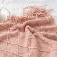 thumbnail image 5 of Battilo Pink Throw Blanket,Blush Knitted Blankets with Tassels,Boho Throws for Sofa,Bed,50" x 60", 5 of 8