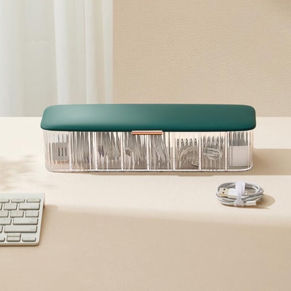 LOLIPPYY Waterproof Green Cable Organizer Box with Multi-Compartment Design for Tidy Cable Storage