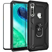 Flyme for Motorola Moto G Fast Case with Tempered Glass Screen Protector, Telegaming Dual Layer Hybrid Tank Armor Case
