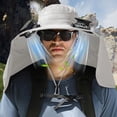 thumbnail image 6 of Solar Fan Hat, Wide Brim Solar Fan Outdoor Fishing Hat with 2 Fans Solar Power, Waterproof Outdoor Hiking Camping Fishing Hat with Neck Flap，USB Rechargeable Solar Hat Fan for Men, 6 of 6